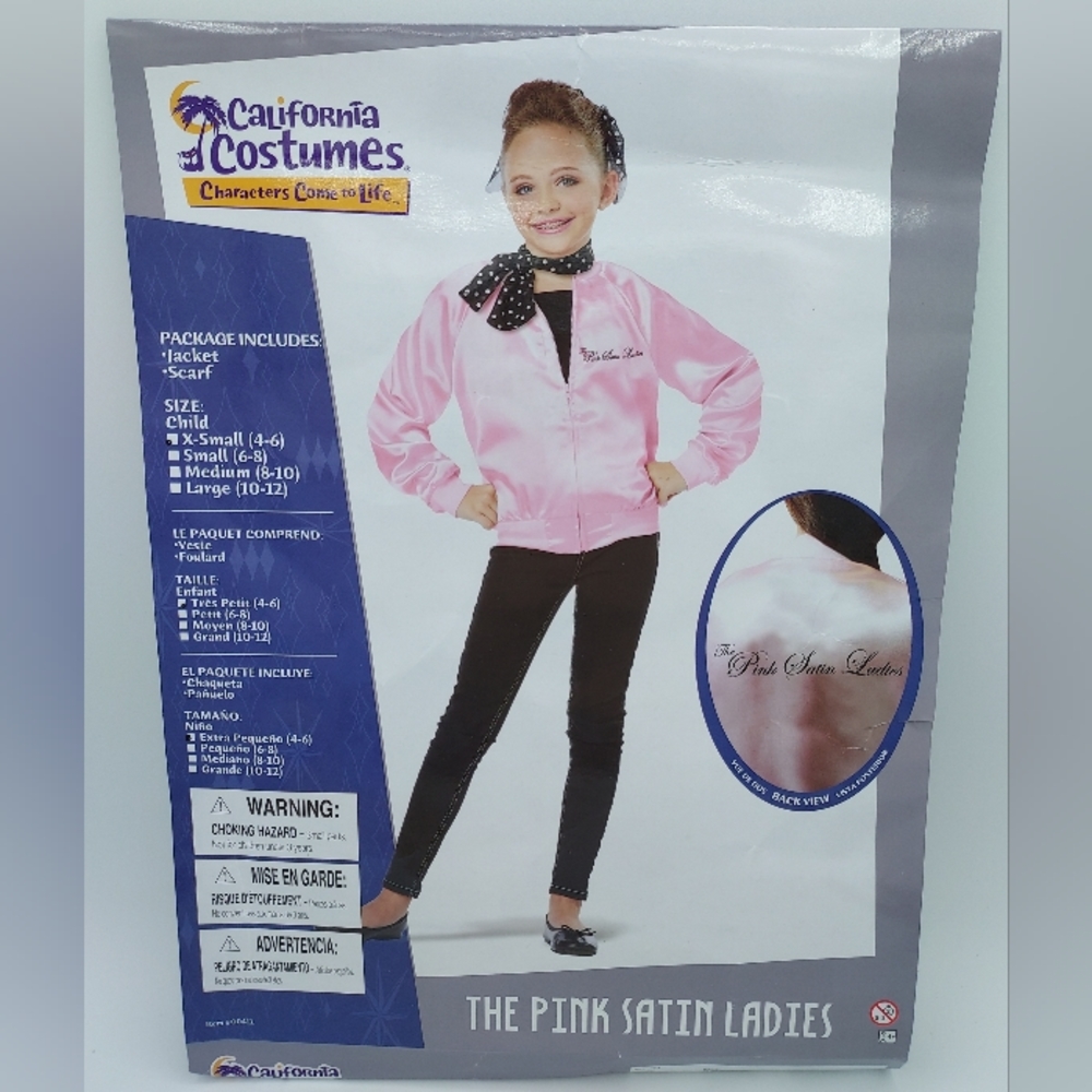 SHIPS SAME DAY! Pink Satin Lady Costume from Grease - Size X-Small 4-6